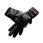 Herren Herbst Winter Winddichte Warme Plüschfutter PU Reithandschuhe, 01