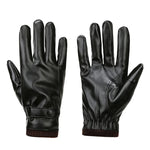 Herren Herbst Winter Winddichte Warme Plüschfutter PU Reithandschuhe, 01