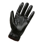 Herren Herbst Winter Winddichte Warme Plüschfutter PU Reithandschuhe, 01