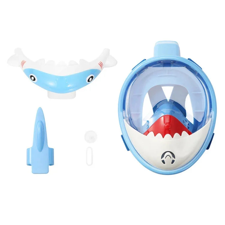 Cartoon Kinder Volltrocken-Tauchmaske, Schwimm- und Schnorchelmaske mit Antibeschlagbeschichtung, XS