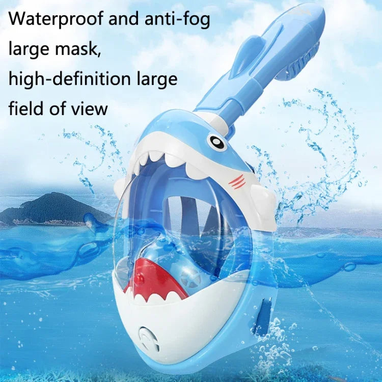 Cartoon Kinder Volltrocken-Tauchmaske, Schwimm- und Schnorchelmaske mit Antibeschlagbeschichtung, XS