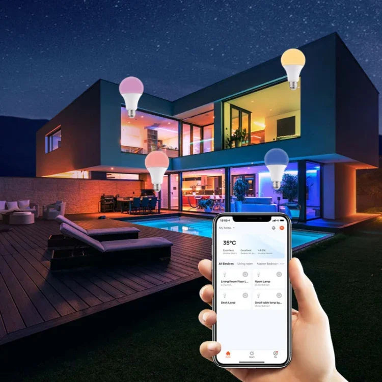2 PCS Tuya TY-10W RGB+CCT Bluetooth Mobile Phone Control Smart LED Bulb Ball