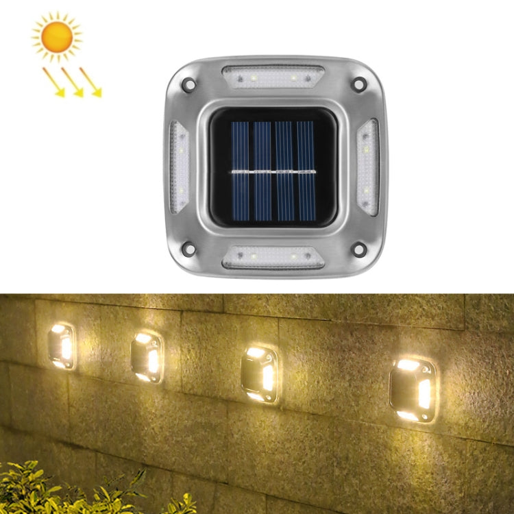 8 LED Solar Wandleuchte Außen Edelstahl Einbauleuchte, Weißlicht, Warmlicht, Buntes Licht