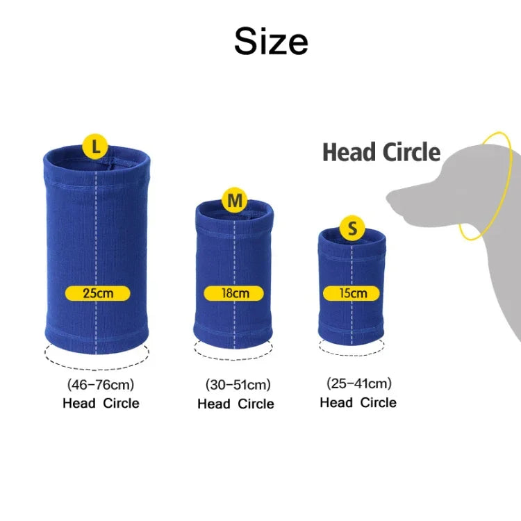 Hund Komfort-Kopfbedeckung Haustier Angsthalsband Haustier-Schutz-Kopftuch, L, S