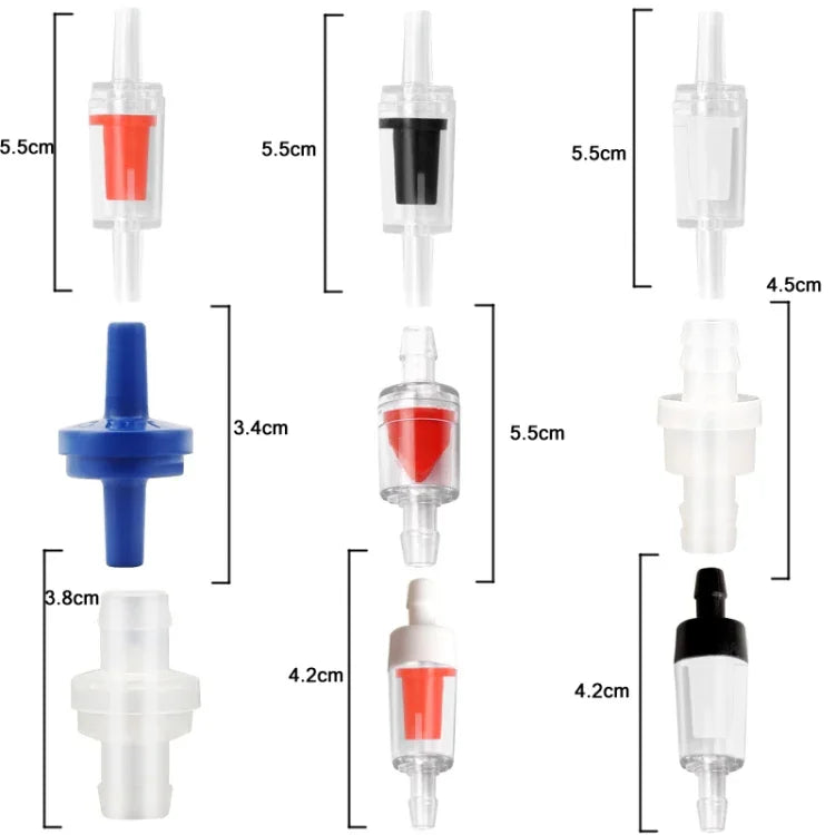 20 STÜCK Aquarien-Luftpumpe Schlauch Rückschlagventil, 4mm (Rot), 4mm (Schwarz), 4mm (Weiß), 4mm (Blau), 8mm (Rot), 10mm (Weiß), 12mm (Weiß), 4mm (Weiß Rot)