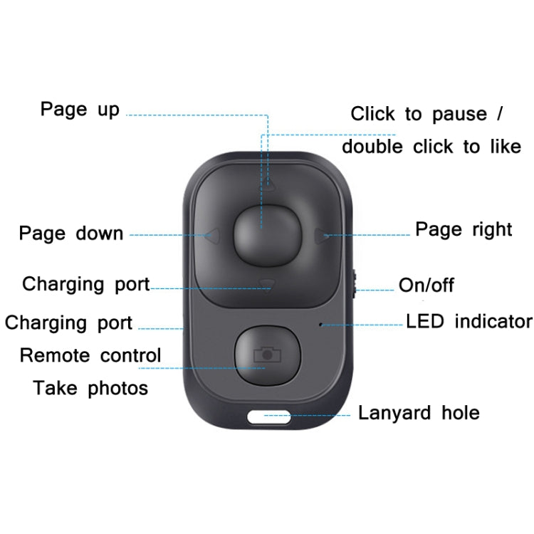 CDY001 Multifunktionale USB Wiederaufladbare Bluetooth Selfie Fernbedienung, CDY001