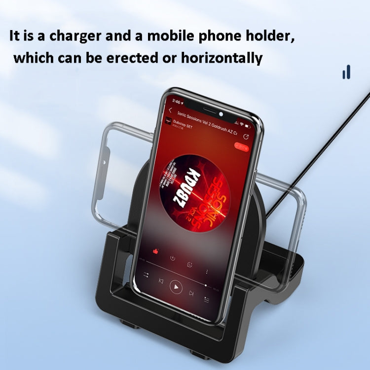 KH-18 15W Vertikales Kabelloses Schnellladegerät mit Telefonhalterung, Schwarz, Weiß