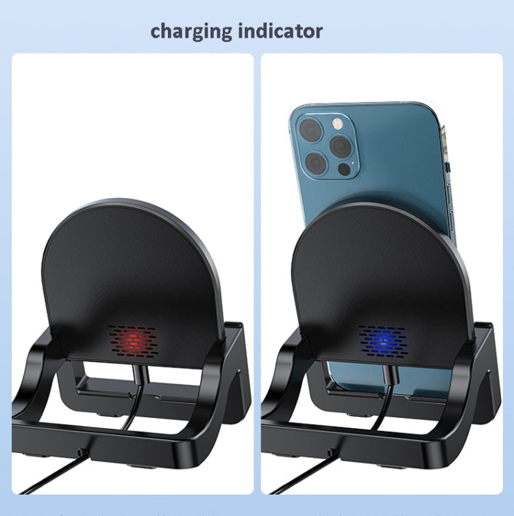 KH-18 15W Vertikales Kabelloses Schnellladegerät mit Telefonhalterung, Schwarz, Weiß