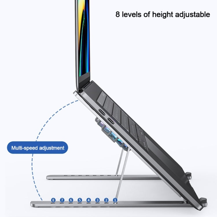 BONERUY P11F Notebook Kühlhalter Lüfter Aluminiumlegierung Radiator, Grau, Silber, Grau mit Typ-C Kabel, Silber mit Typ-C Kabel
