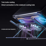 BONERUY P11F Notebook Kühlhalter Lüfter Aluminiumlegierung Radiator, Grau, Silber, Grau mit Typ-C Kabel, Silber mit Typ-C Kabel