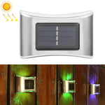 6er-Set LED Solar Außen-Garten-Edelstahl-Wandleuchten, weißes Licht, warmes Licht, Farblicht