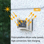 6er-Set LED Solar Außen-Garten-Edelstahl-Wandleuchten, weißes Licht, warmes Licht, Farblicht