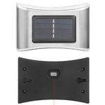 6er-Set LED Solar Außen-Garten-Edelstahl-Wandleuchten, weißes Licht, warmes Licht, Farblicht
