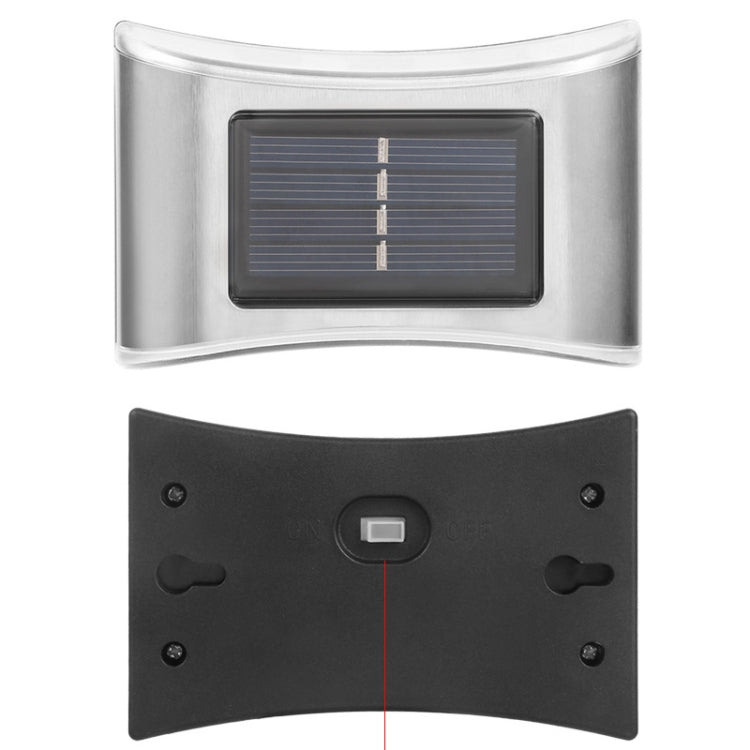 6er-Set LED Solar Außen-Garten-Edelstahl-Wandleuchten, weißes Licht, warmes Licht, Farblicht