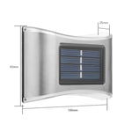 6er-Set LED Solar Außen-Garten-Edelstahl-Wandleuchten, weißes Licht, warmes Licht, Farblicht