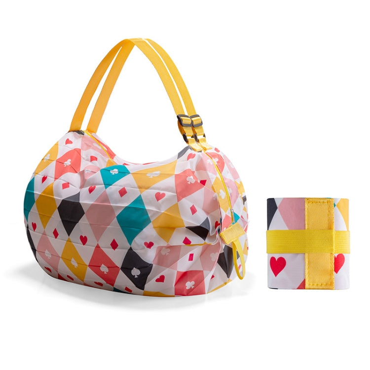 Faltbare Einkaufstasche Reisetasche Schultertasche Tragetasche, Navy, Pink Bunt, Schwarz Leopard, Rautenmuster, Großes Blumenmuster