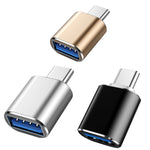 10 Stk. USB 3.0 Buchse auf USB-C / Typ-C Stecker OTG Adapter, 10 Stk. Ohne Anzeige
