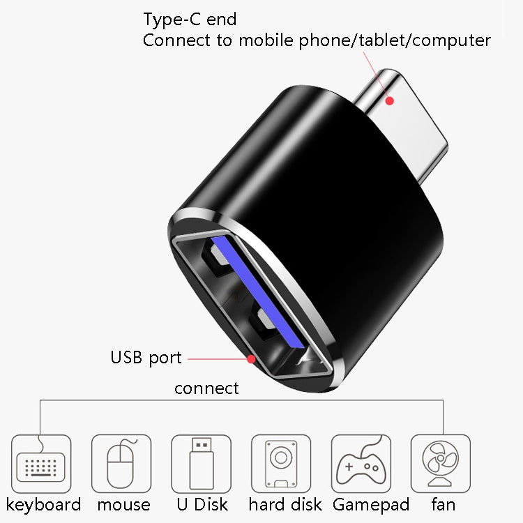 10 Stk. USB 3.0 Buchse auf USB-C / Typ-C Stecker OTG Adapter, 10 Stk. Ohne Anzeige