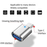 3 STK. USB 3.0 Buchse auf USB-C / Typ-C Stecker OTG Adapter mit Kontrollleuchte, 3 STK. mit Kontrollleuchte