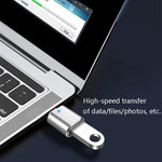3 STK. USB 3.0 Buchse auf USB-C / Typ-C Stecker OTG Adapter mit Kontrollleuchte, 3 STK. mit Kontrollleuchte