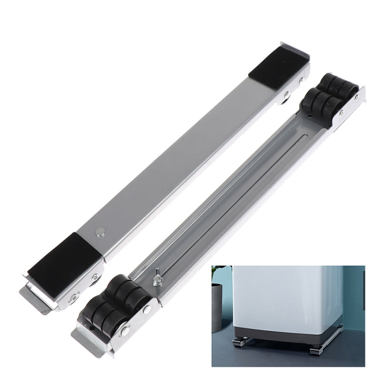 2 STK Waschmaschinenständer Beweglicher Verstellbarer Kühlschrankuntersatz, Waschmaschinenständer (Silber), Waschmaschinenständer (Weiß)