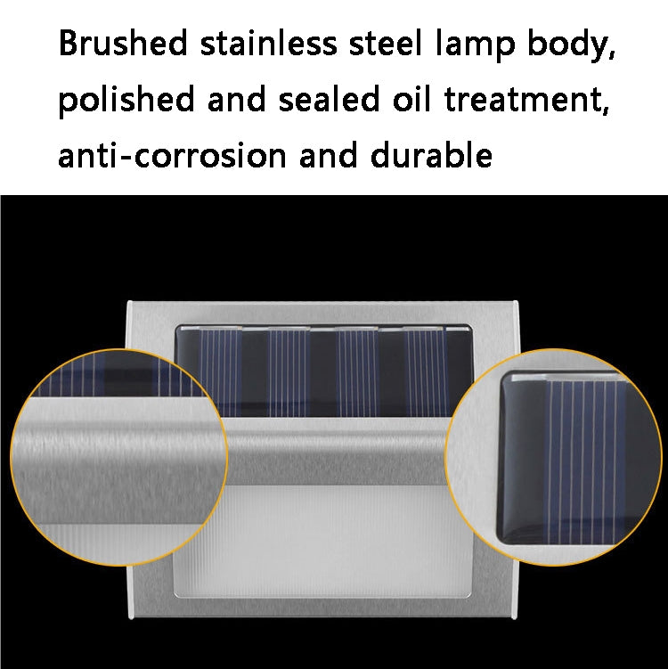 6 LED Solar Edelstahl Treppenstufenleuchte Wandleuchte, 6 LED / 1 Stück