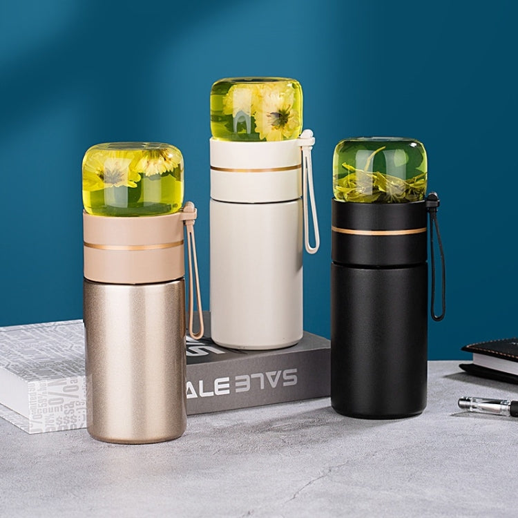 739 316 Teeglas-Thermosbecher aus Edelstahl, Weiß, Schwarz, Gold