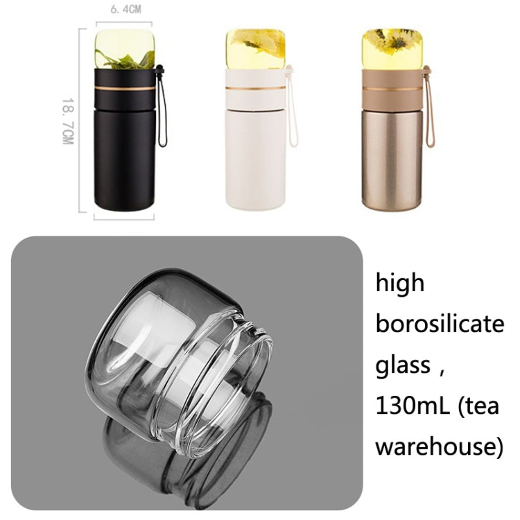 739 316 Teeglas-Thermosbecher aus Edelstahl, Weiß, Schwarz, Gold