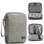Baona BN-D004 Doppellagige Datenkabel-Aufbewahrungstasche Digitale Zubehör-Organizer Tasche, Grau, Schwarz