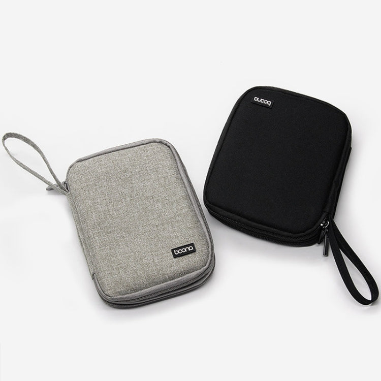 Baona BN-D004 Doppellagige Datenkabel-Aufbewahrungstasche Digitale Zubehör-Organizer Tasche, Grau, Schwarz
