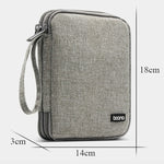 Baona BN-D004 Doppellagige Datenkabel-Aufbewahrungstasche Digitale Zubehör-Organizer Tasche, Grau, Schwarz