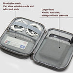 Baona BN-D004 Doppellagige Datenkabel-Aufbewahrungstasche Digitale Zubehör-Organizer Tasche, Grau, Schwarz
