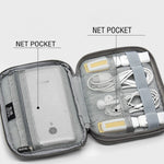 Baona BN-D004 Doppellagige Datenkabel-Aufbewahrungstasche Digitale Zubehör-Organizer Tasche, Grau, Schwarz