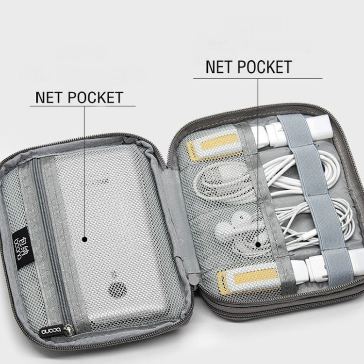 Baona BN-D004 Doppellagige Datenkabel-Aufbewahrungstasche Digitale Zubehör-Organizer Tasche, Grau, Schwarz