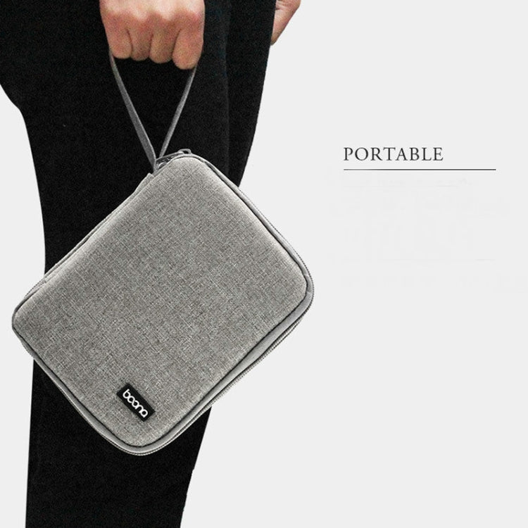 Baona BN-D004 Doppellagige Datenkabel-Aufbewahrungstasche Digitale Zubehör-Organizer Tasche, Grau, Schwarz