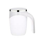 A223 Edelstahl-selbstmischende magnetische Kaffeetasse, Weiß, Braun