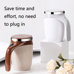 A223 Edelstahl-selbstmischende magnetische Kaffeetasse, Weiß, Braun