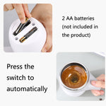 A223 Edelstahl-selbstmischende magnetische Kaffeetasse, Weiß, Braun
