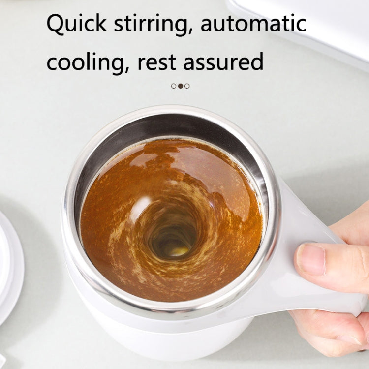 A223 Edelstahl-selbstmischende magnetische Kaffeetasse, Weiß, Braun