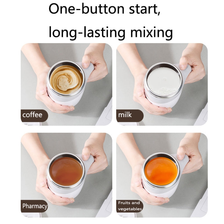 A223 Edelstahl-selbstmischende magnetische Kaffeetasse, Weiß, Braun