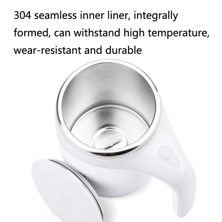 A223 Edelstahl-selbstmischende magnetische Kaffeetasse, Weiß, Braun