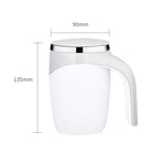 A223 Edelstahl-selbstmischende magnetische Kaffeetasse, Weiß, Braun