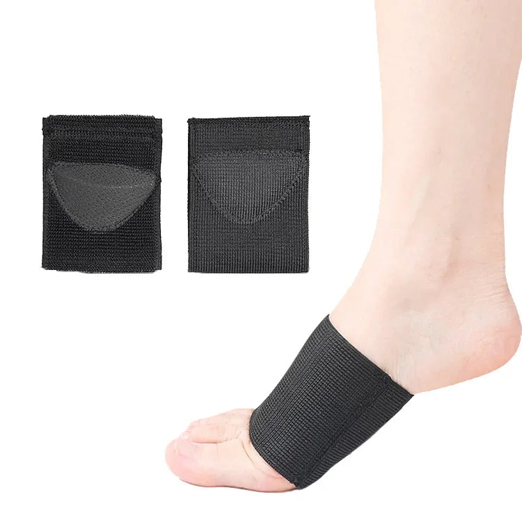 Fußstützpolster mit elastischer Bandage für Plattfüße, Schwarz S, Schwarz M, Schwarz L