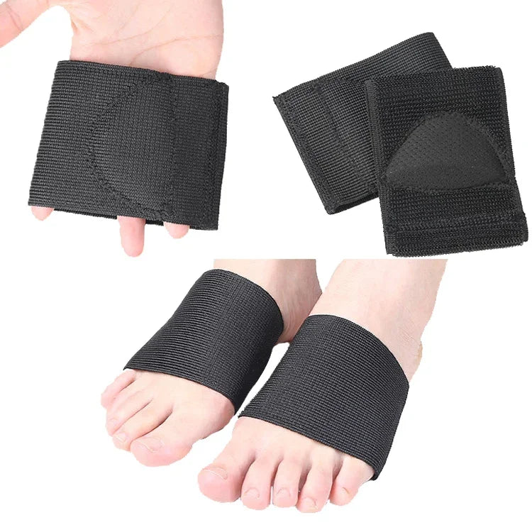 Fußstützpolster mit elastischer Bandage für Plattfüße, Schwarz S, Schwarz M, Schwarz L