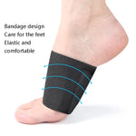 Fußstützpolster mit elastischer Bandage für Plattfüße, Schwarz S, Schwarz M, Schwarz L