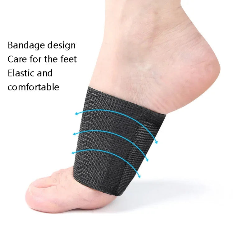 Fußstützpolster mit elastischer Bandage für Plattfüße, Schwarz S, Schwarz M, Schwarz L