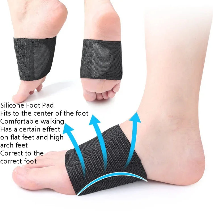 Fußstützpolster mit elastischer Bandage für Plattfüße, Schwarz S, Schwarz M, Schwarz L