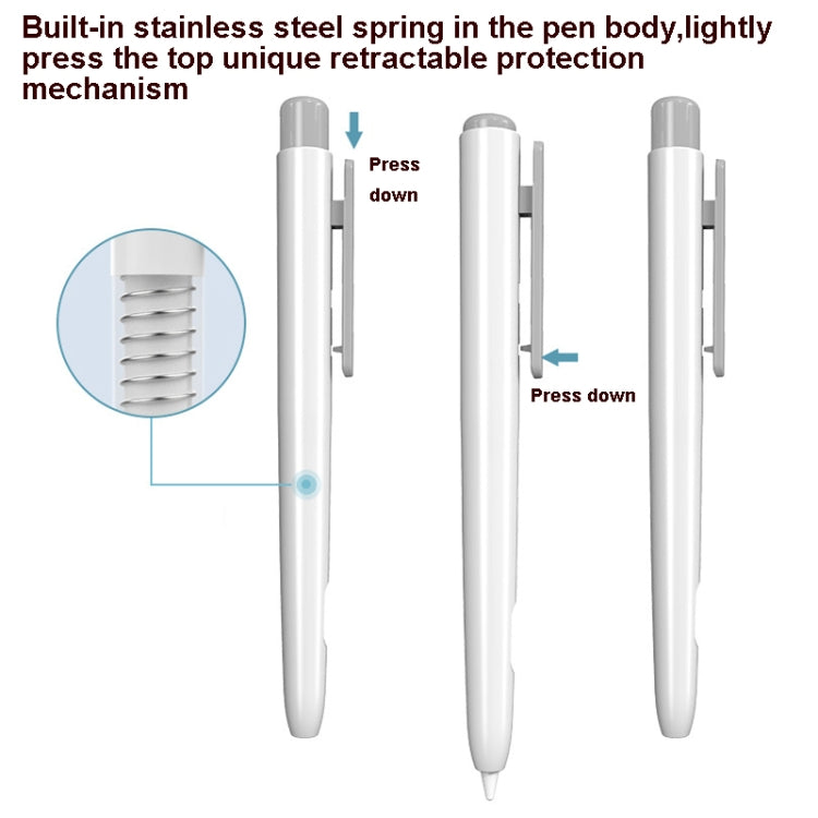 Doppelklick Automatisch einziehbare Stylus-Stift-Hülle für Apple Pencil 2, Grau, Perlmuttweiß, Pink, Armeegrün, Tiefes Weltraumgrau, Blau, Grasgrün, Lila