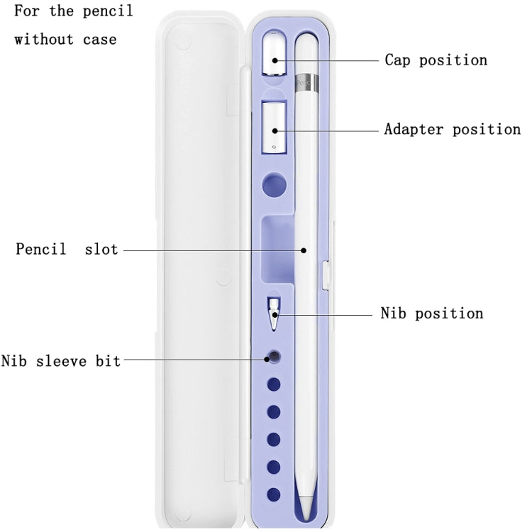 Kondensator Stift- und Zubehör-Aufbewahrungsbox für Apple Pencil 1 / 2, Nur für einen Stift