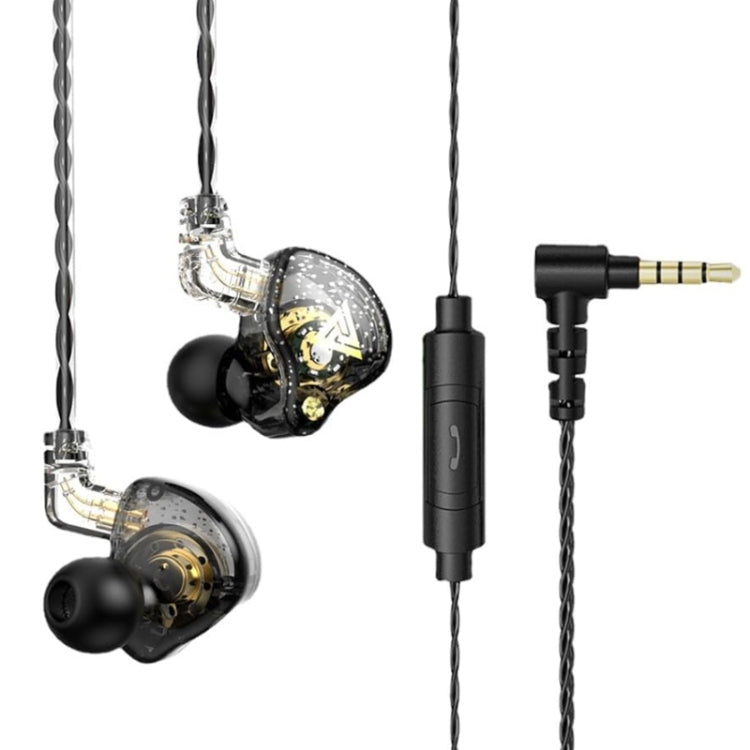 QKZ AK6 PRO HiFi Subwoofer In-Ear Kabelgebundene Kopfhörer mit Mikrofon, Bunt, Schwarz, Weiß, Grün